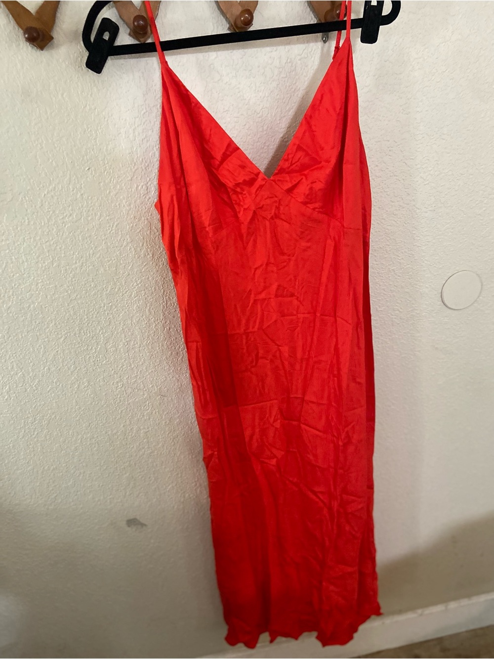 H&M Red Satin Slip Dress